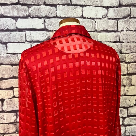 Allison Daley Red Button Down Blouse W/ Matching Tank Size 2X - Picture 7 of 9